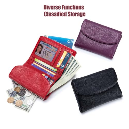 Joyfullygo Wallet, Relevantk Wallet Unisex Pebble Leather Wallets Coin Purse with Credit Card Holder (Black)3