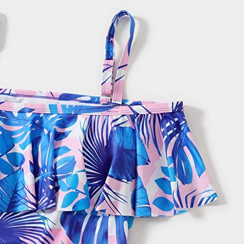 Image of IFFEI Mommy and Me Family Matching Swimsuits One Piece Bathing Suits | Perfect for Family Vacations, Stylish off shoulder Design, Flattering High Waist Fit, Matching Family Look, Beach Ready Style