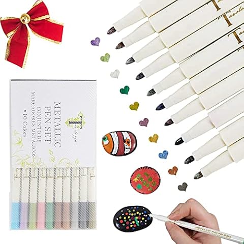 Juego de rotuladores metálicos prémium DealKits con 10 lápices de colores diferentes Cover