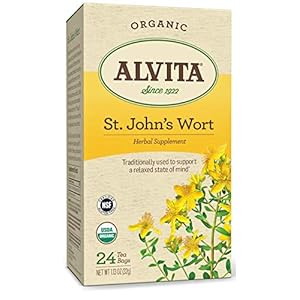 Alvita Organic St. Johns Wort Herbal Tea – Made with Premium Quality Organic St. Johns Wort Flowers, And Unique Earthy Flavor and Aroma, 24 Tea Bags