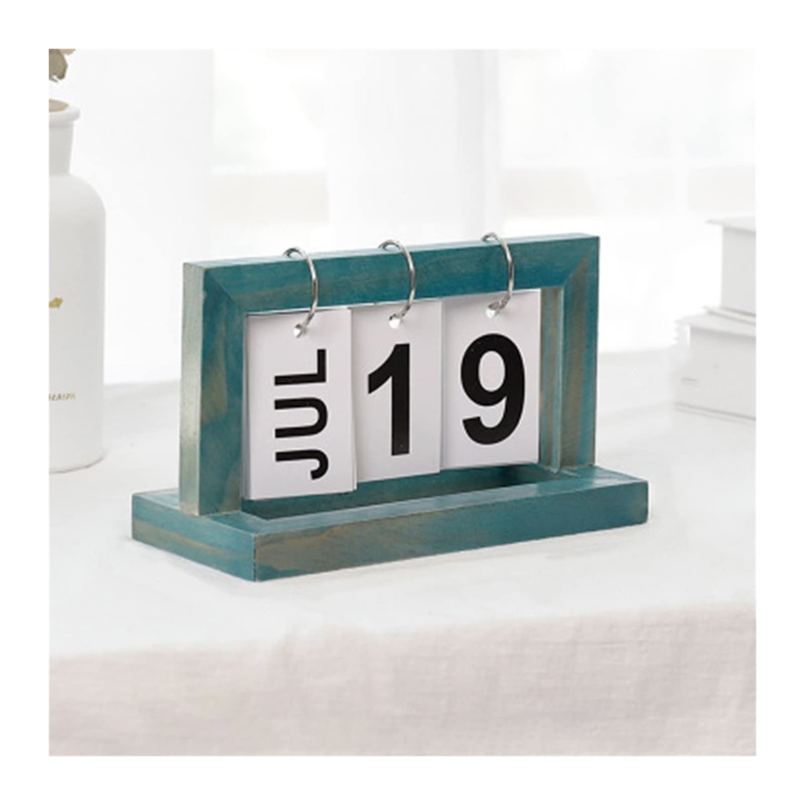 Calendario da tavolo Nuovo calendario da tavolo in legno con flip, giornaliero, mensile, da tavolo, per casa, ufficio, agenda annuale, calendario, decorazione da tavolo, ornamenti, forniture per