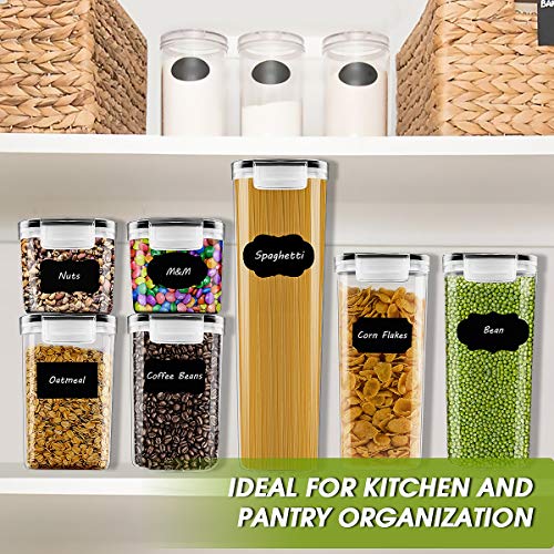 Airtight Food Storage Containers, MOICO 7 PC Plastic Cereal Storage Container with Lids BPA Free, 24 Labels, Spoon Set & Pen, Pantry & Kitchen Storage Containers for Flour, Dry Food, Pasta - Thumbnail 3