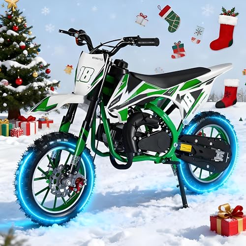 Pro-Version 50cc Kids Dirt Bike for Kid and Adluts| Kids Gift | Off-Road Tires | East to Install | Shock Absorption Springs| Soft Seat Cushion | Mini Bike for Yard Block Grasslands Sandy Use