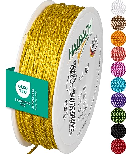 Halbach Seidenbänder Premium Cord (Yellow), 2 mm