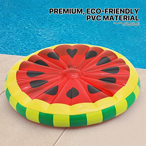 Monibloom Watermelon Pool Float For Adult Inflatable Giant Floaties Lake Rafts Red Fruit Swimming Floaty Summer Beach Ride-Ons #TOP5