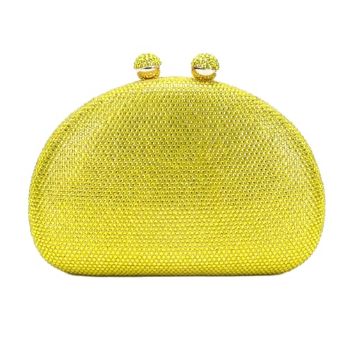 Image of UMREN Women Sparkly Rhinestone Evening Bag Crystal Clutch Purses Glitter Shell Shaped Handbag Wedding Prom Shoulder Bag