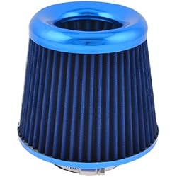 Ruilogod 76mm 3 ´´Abrazadera ajustable de la manguera de la manguera de la malla cónica del filtro de aire del carro azul