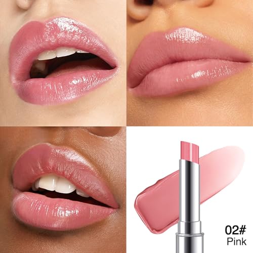 Image of Pink Honey Tinted Lip Balm for Women, Hydrating Lip Oil Stick Lip Gloss Lipstick for Mature Skin, Sheer Lightweight Moisturizing Lip Tint Balm with Natural Shine, Vegan & Cruelty-Free