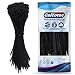 100 Pack of Black Cable Ties - 8" x 0.19" - Premium Nylon Zip Ties - Heavy Duty UV and Heat Resistant Tie Wraps