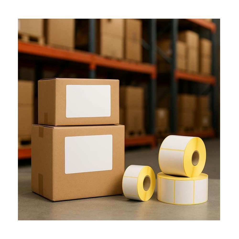 F.C. Distribution 3 rotoli da 500 etichette termiche misura 100 x 100 foro 40 mm 1500 pezzi in totale