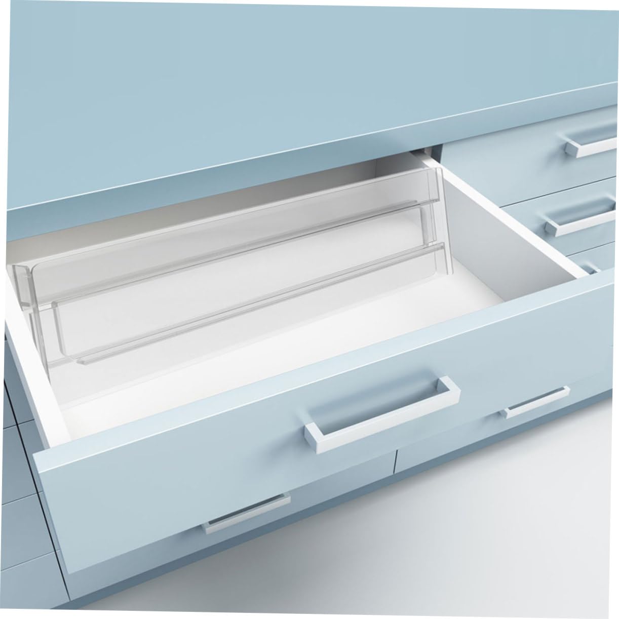 OUNONA Divisori per Cassettiere Espandibili Regolabili 8 Pezzi | Ps Trasparente Bianco, Misura 27, 5-52cm, per Vestiti e Intimo in Armadio o Camera