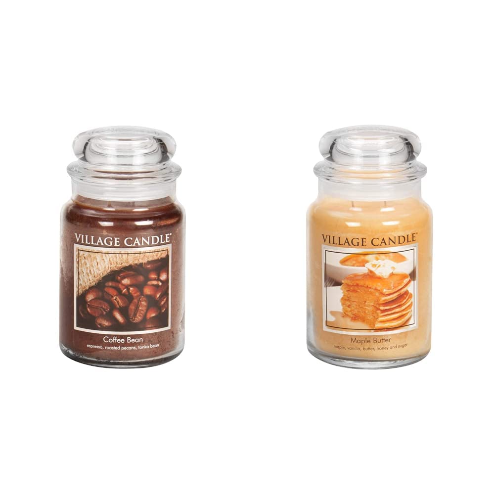  Village Candle Coffee Bean and Maple Butter Large Glass Jar Candles for Home Fragrance and Relaxation
| Village Candle 