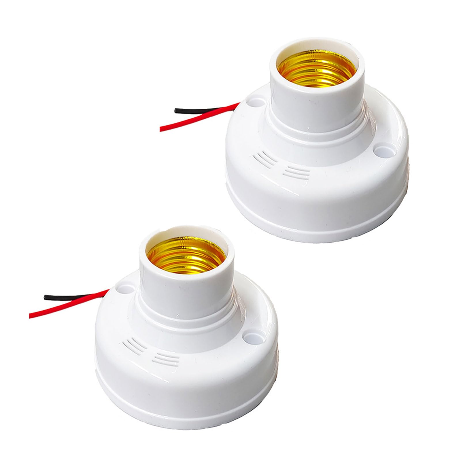 2pcs E27 Lamp Base Socket Converter, Light Bulb Holder with Screw Fitting, Screw-in Bulb Socket Adapter for Ceiling Pendant & Wall Lighting, PC E27 Light Socket Replacement