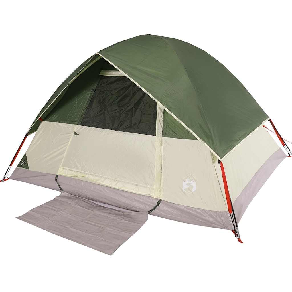 Tienda de campaña de cúpula para personas de color verde, resistente al agua, poliéster con revestimiento de poliuretano, tienda ligera con conexión E y cremallera, ideal para camping, tienda de