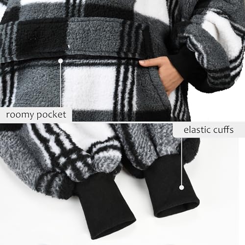 Image of Catalonia Oversized Hoodie Blanket Sweatshirt, Comfortable Sherpa Giant Pullover with Large Front Pocket for Adults Men Women Teenagers Wife Girlfriend