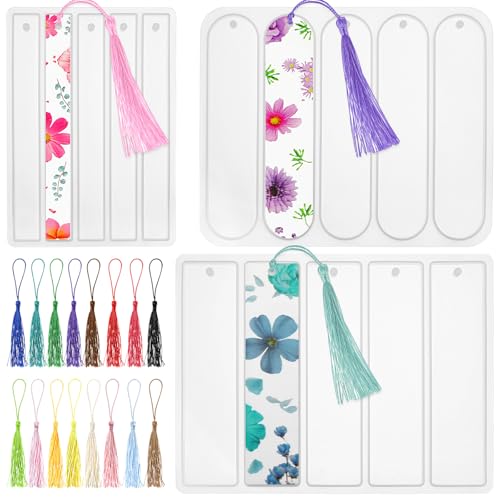 Ouligay 15 Stück Resin Lesezeichen Epoxidharz Formen, Lesezeichen...