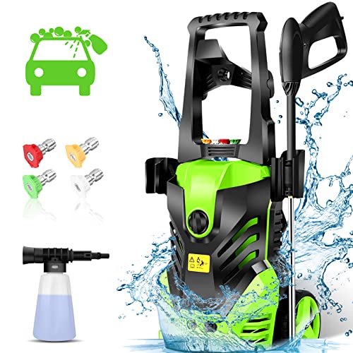 Homdox Electric High Pressure Washer, permissible pressure 1850PSI 1.82GPM Power Pressure Washer Machine 1600W with 5 Quick-Connect Spray Tips, Detergent Tank Perfect for Car, Home, Garden Cleaning