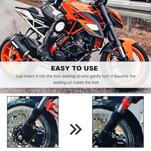 Image of 2 PCS Motorcycle Fork Seal Cleaner Tool, Front Fork Seal Cleaner Removal Tools Fits 45-55mm Seal Mate Oil Level, Motorcycle Dirt Bike Cleaning Shock Repairing Absorber Tool (Red)