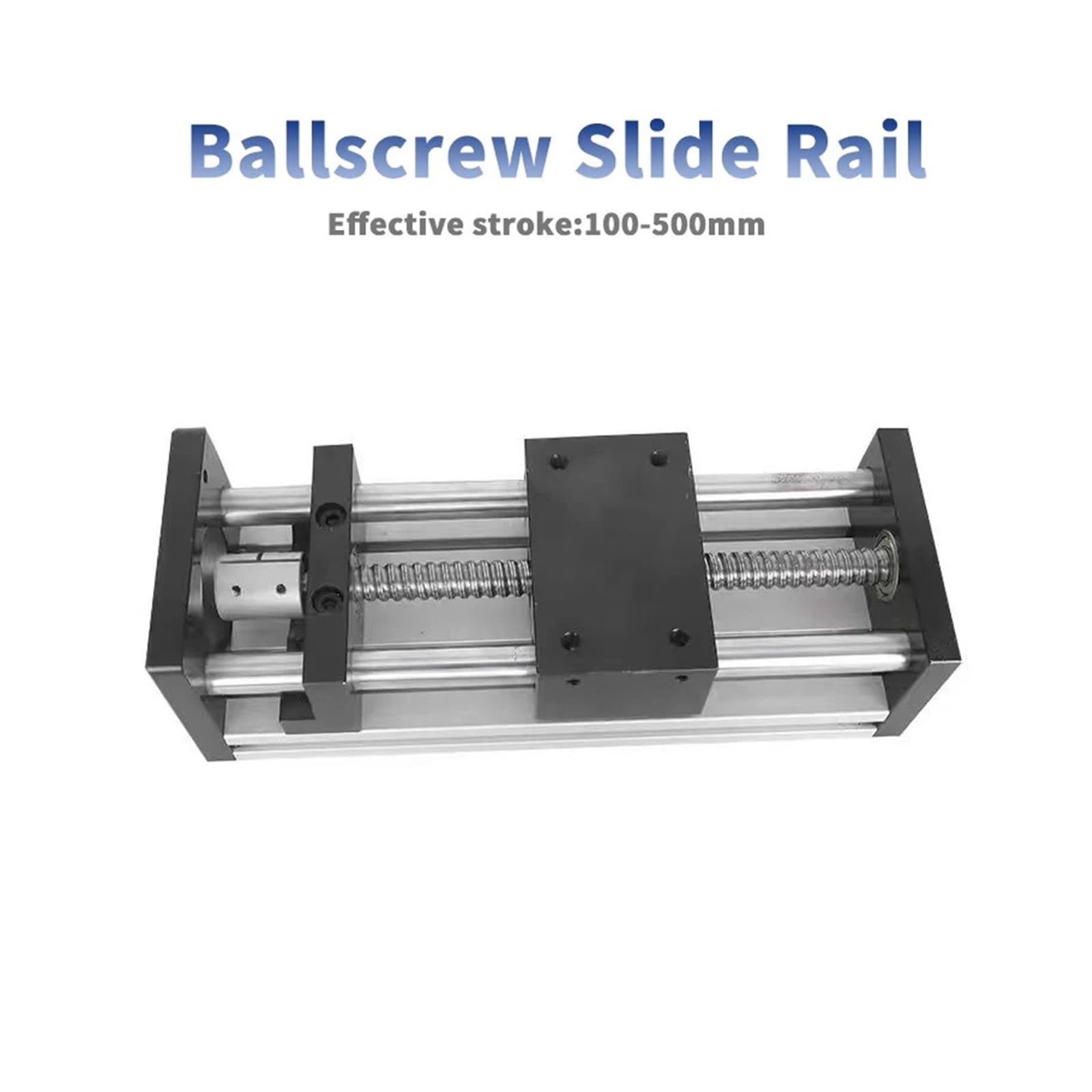 Acoplamiento de guía lineal para mesa deslizante SFU1204 100-500 mm, doble eje óptico, impresora 3D CNC, XY (varilla de tornillo-1204-400 mm)