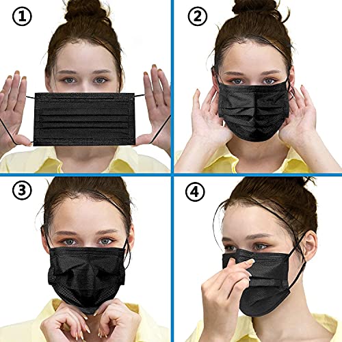 Image of MEELANA Non Woven Fabric 3 Ply Disposable Surgical Mask for Men Women with adjustable nose pin Reusable (Pack of 100) Breathable Masks