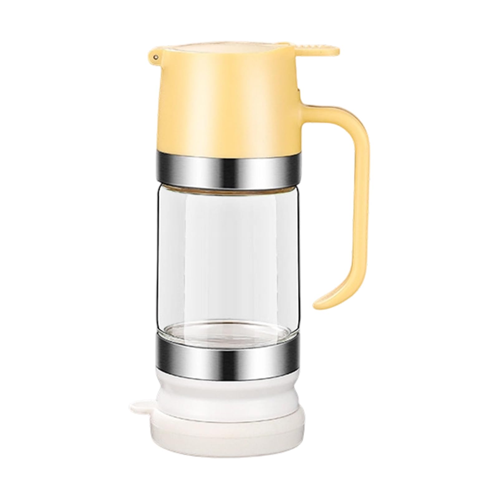 Kangnice Glass Honeys Dispenser with Press Button for Pouring Leak Proof Design Perfect for Kitchen Use Glass Dear Dispenser
