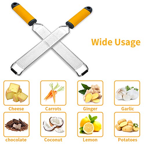Upgraded Cheese Grater Lemon Zester Tool For Kitchen, Aisoso Premium Stainless Steel Blade Apply To Parmesan Cheese, Ginger, Garlic, Nutmeg, Citrus, Coconut, Chocolate #TOP5