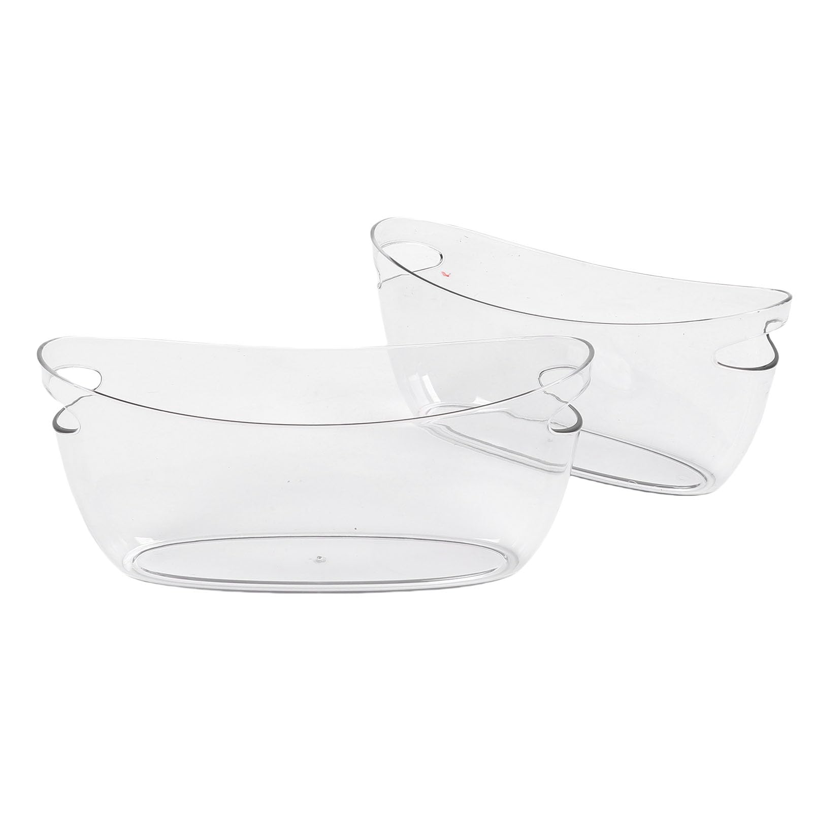 Qcwwy Set di Secchielli per il Ghiaccio Trasparenti, Vaschette per Bevande in PET, 5 L, con 2 Misurini, Secchielli Grandi per Bevande, Champagne, Birra, Vino, Feste di Intrattenimento Domestico,
