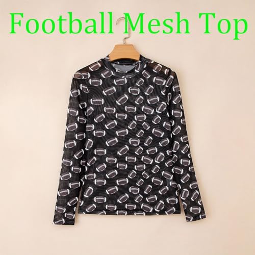Football Mesh Top, Sexy See Through Mesh Going Out Tops, Game Day Rugby Bodycon Undershirt, Football Tees4
