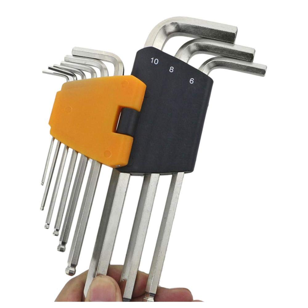 Set di chiavi a brugola, lunghezza speciale, lunghezza media-S2 * Cromatura * 230 mm
