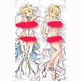 LIQING1997 Anime Game Fate/Stay Night Body Pillowcase Dakimakura Cover Peach Skin Throw Pillow Case 150cmx50cm(59.1x19.7in) (Color : Nero)