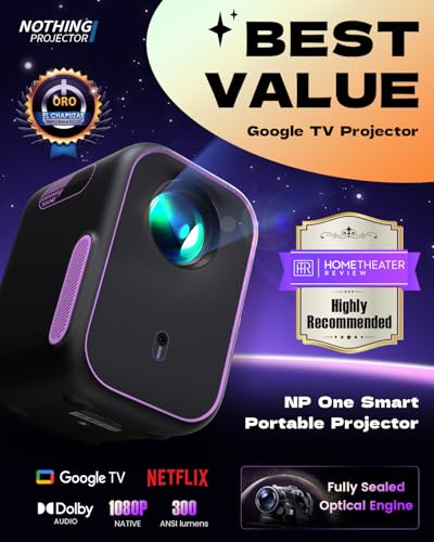 Pantalla manual ALR 135" con proyector Google TV portátil miniatura 2