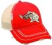 Outdoor Cap Adjustable Closure Redfish Bones Mesh Back Cap, Red/Beige