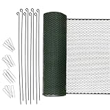 Kerbl Hobbyfarming Universalzaun Multifence, 12 m lang, 0,90 m hoch 8 Befestigungstäbe, 16 U-Heringe, grün