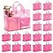 Amylove 100 Pcs International Womens Day Shopping Bags Bulk Plastic Gift Bags with Handles Rose Pink Retail Bag Frosted Tote Bag for Small Business Boutique Wedding Holiday Gift Packaging 16