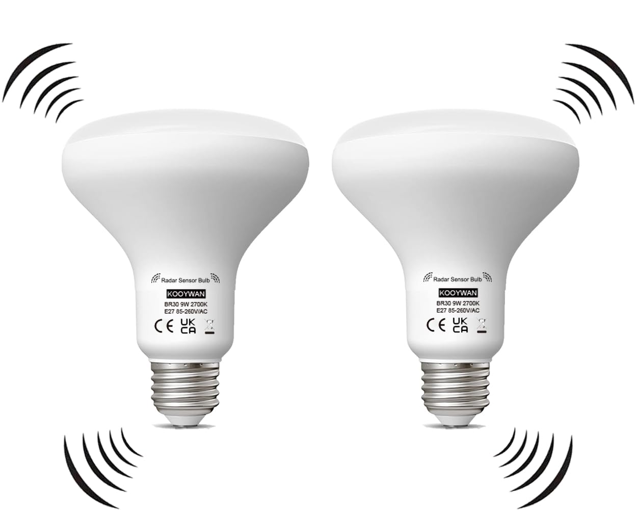 Lampadina a LED con sensore di movimento, luce bianca calda E27 9W Sensore di scarsa crepuscolare Bianco caldo 2700K Auto On/Off lampadine per Veranda Giardino Porta d'ingresso Corridoio, 2 Pezzis