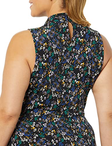 Image of Amazon Essentials Women's Sleeveless Faux Wrap Dress with Crossover Twist Neck