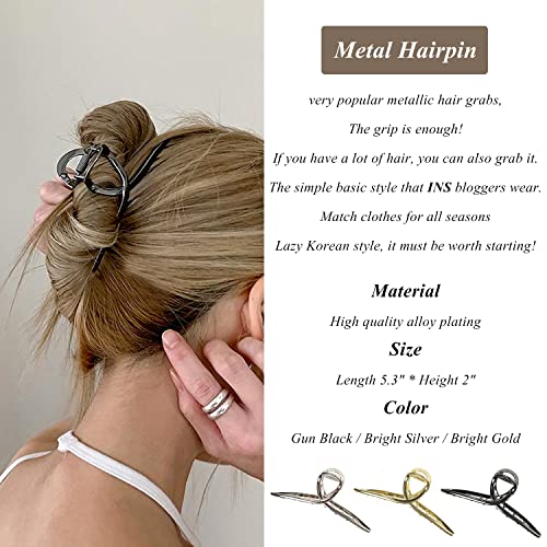 Grande clip per capelli in metallo grande forcina