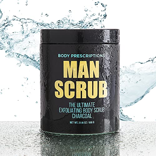 Body Prescriptions Men’s Exfoliating Body Scrub – Ultimate Skin Cleansing Wash in Jar with Twist-Top Lid, For All Skin Types, 21 Ounce (Pack of 1), Charcoal - Image 6
