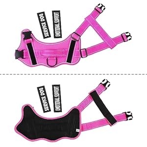 voopet Service Dog Harness, Emotional Support Pet Vest Harness, Reflective Breathable and Adjustable No-Pull ESA Dog Harness for Small Medium Large Dogs (with 4 PCS Removeable Tags)