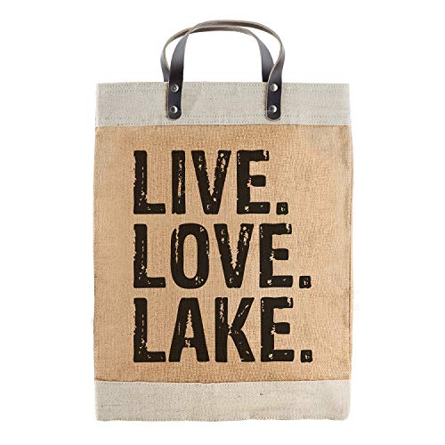 SB Design Studio Hold Everything Market Tote, 13" x 18", Live Love Lake Cover