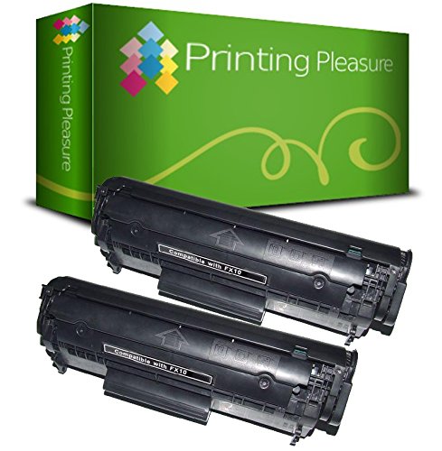 Pack 2 Unidades FX-10 FX-9 Tóner Compatible con Canon I-Sensys MF-4010 MF-4100 MF-4120 MF-4140 MF-4150 MF-4270 MF-4320D MF-4330D MF-4350D MF-4370DN Fax L100 L120 L140 L160 Laserbase PC-D440 PC-D450 Cover
