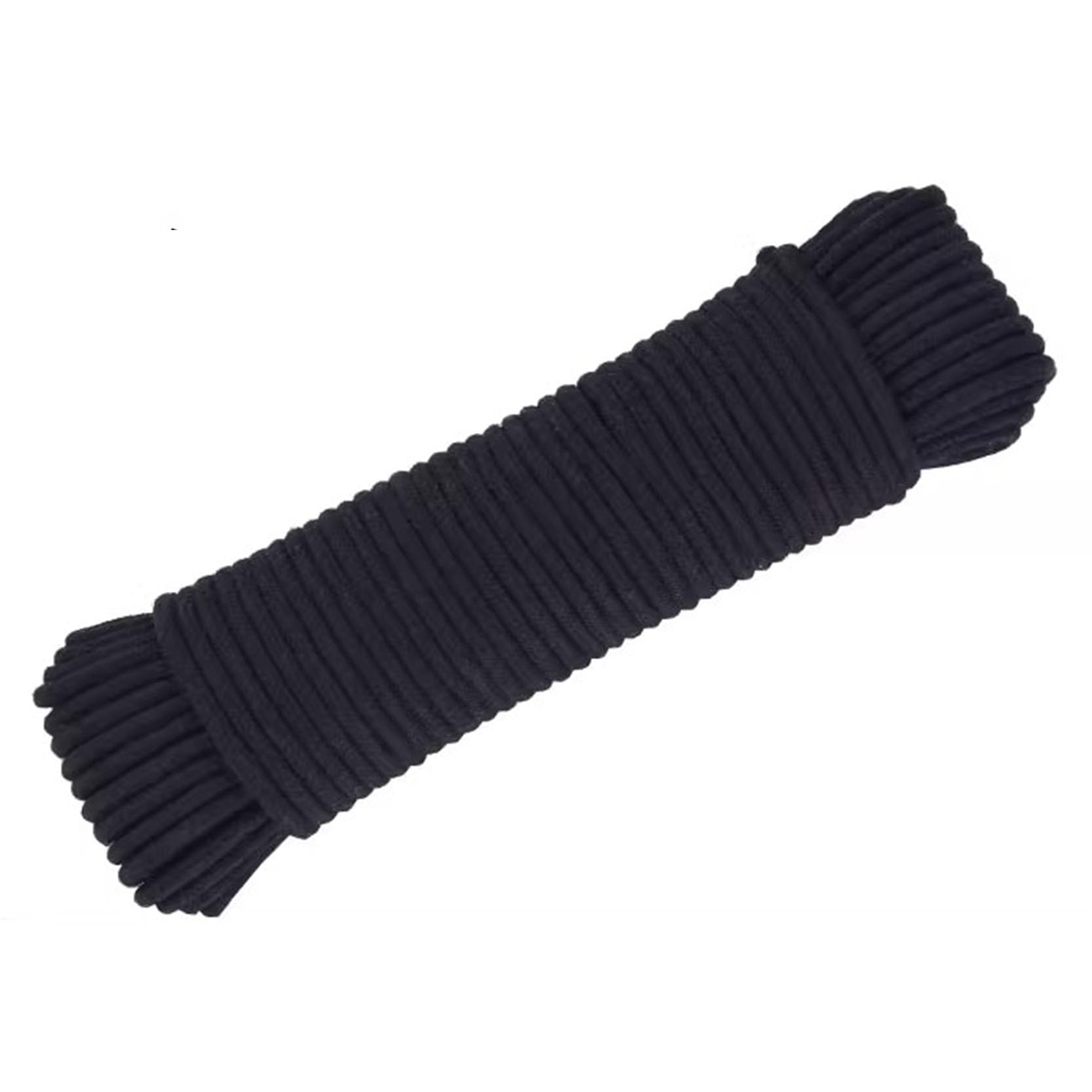 Cordón de macramé 6/8/10 mm Cuerda de algodón Suave Colorido,Cuerda de macramé hilada con núcleo Grueso 164 pies,Cuerda de Hilo de algodón Multiusos Perchas de Plantas,Black-8 mm