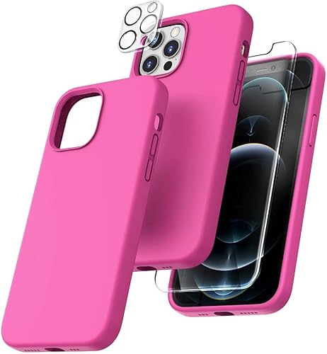 Vista 612 de TOCOL - Funda 5 en 1 para iPhone 11, con 2 protectores de pantalla + 2 protectores de lente de cámara, funda delgada de silicona líquida a prueba
