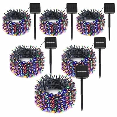 SyouHome 6-Pack Solar String Lights, 600 LED Extra-Long 236Ft Solar Christmas Lights Outdoor Waterproof, 8 Modes Multicolor Led Christmas Lights for Garden, Patio, Wedding, Christmas Decorations
