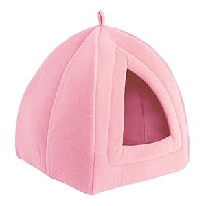 PETMAKER Cat Pet Bed, Igloo-Soft Indoor Enclosed Covered Tent/House for Cats, Kittens, and Small Pets with Removable Cushion Pad (Pink)