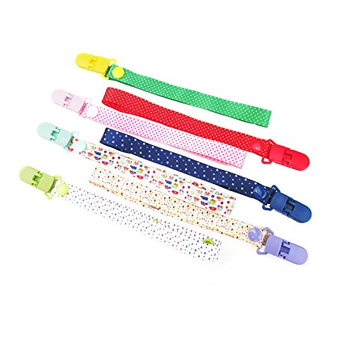 6 pcs Pinzas para Chupete para Bebe,GZQES,Sujetador para Cadenas de Chupete,Cadena Para Chupete Universal,Color Azar