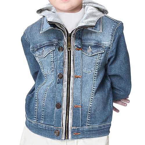 Cool Robot Hooded Denim Jacket for Kids - Fantasy Art Jean Jacket - Themed Denim Jacket for Kids3