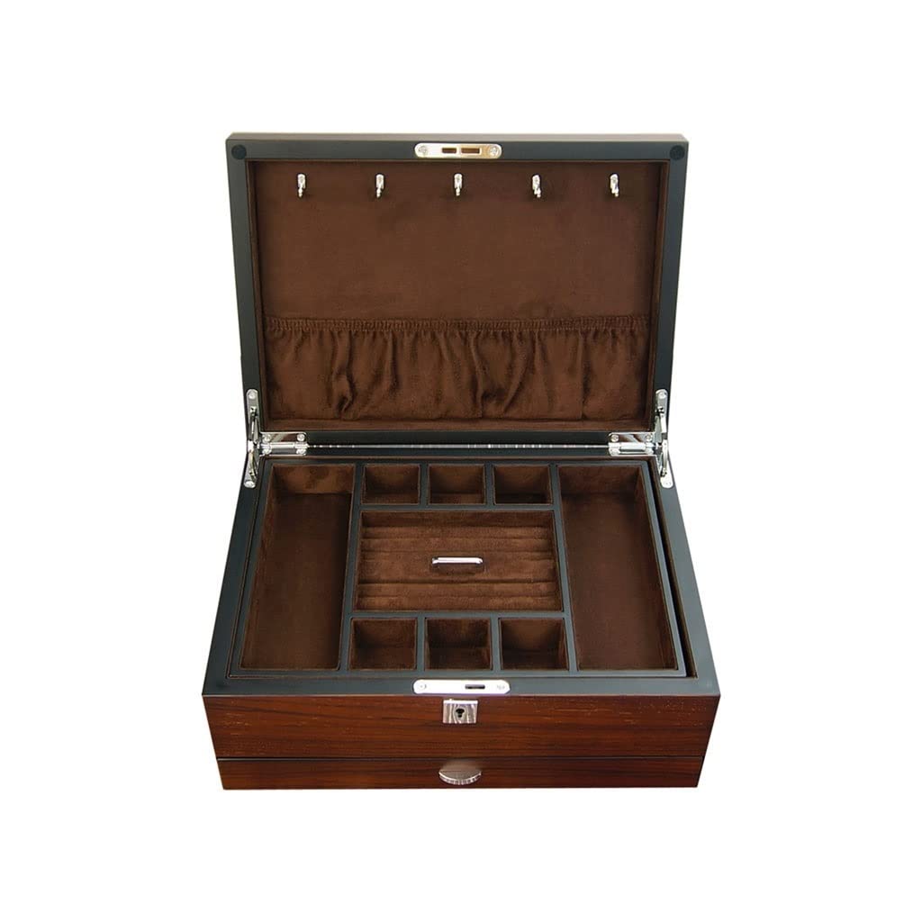 ANVLOJRIH Jewelery Box Jewelry Box Multilayer Storage Box Ring Earring Necklace Bracelet Watch Small Jewelry Storage Box Wooden Jewelry Box Jewlery Box(A)