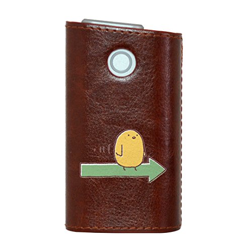 glo グロー グロウ 専用 レザーケース レザーカバー タバコ ケース カバー 合皮 ハードケース カバー 収納 デザイン 革 皮 BROWN ブラウン 鳥 ひよこ キャラクター 009671