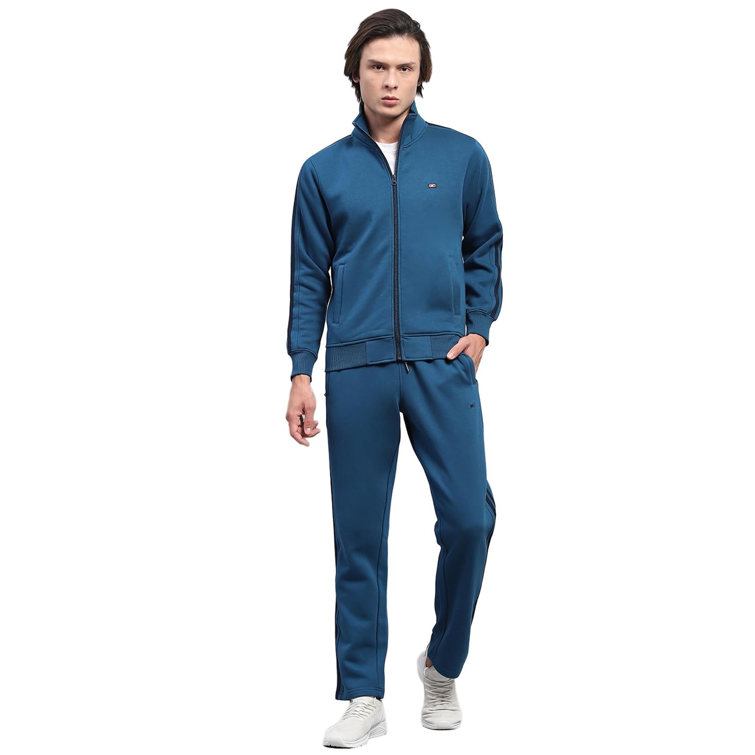 monte carlo Mens Solid Mock Neck Full Sleeve Tracksuit (224261480)-picture-13